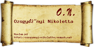 Ozsgyányi Nikoletta névjegykártya